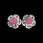 Sterling Silver Flower Earrings • Vibrant Opal Accents • Nature-inspired
