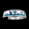 Navajo Sterling Silver Wolf Bracelet with Turquoise and Lapis Lazuli - Handmade Nature Inspired Jewelry, Size 6.5, Southwest Style Statement Piece