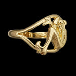 Size 8.55-925 Sterling Silver Gold Plated Frog Ring