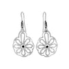 Sterling Silver Hippie Boho 60's Flower Power Dangle Earrings