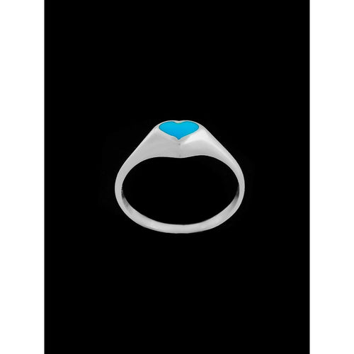 Turquoise Heart Ring • 925 Sterling Silver • Southwestern Style • Handcrafted Beauty