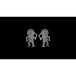 925 Sterling Silver Tawa Earrings, Hopi, Sun God, Kachina Dancer, Sun Dancer Stud Earrings