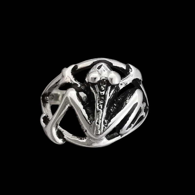 Size 8-925 Sterling Silver Frog Ring
