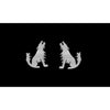 Sterling Silver Gray Wolf Stud Earrings