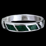 Size 8 - Vintage Sterling Silver Malachite Band Ring