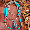 Handmade Native American Two-Strand Necklace with "End of the Trail" Pendant