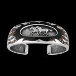925 Sterling Silver Horse Bracelet • Wild Horse Magnesite • Navajo Inspired