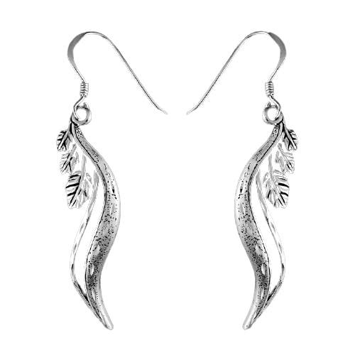 Sterling Silver Vine & Leaves Dangle Earrings