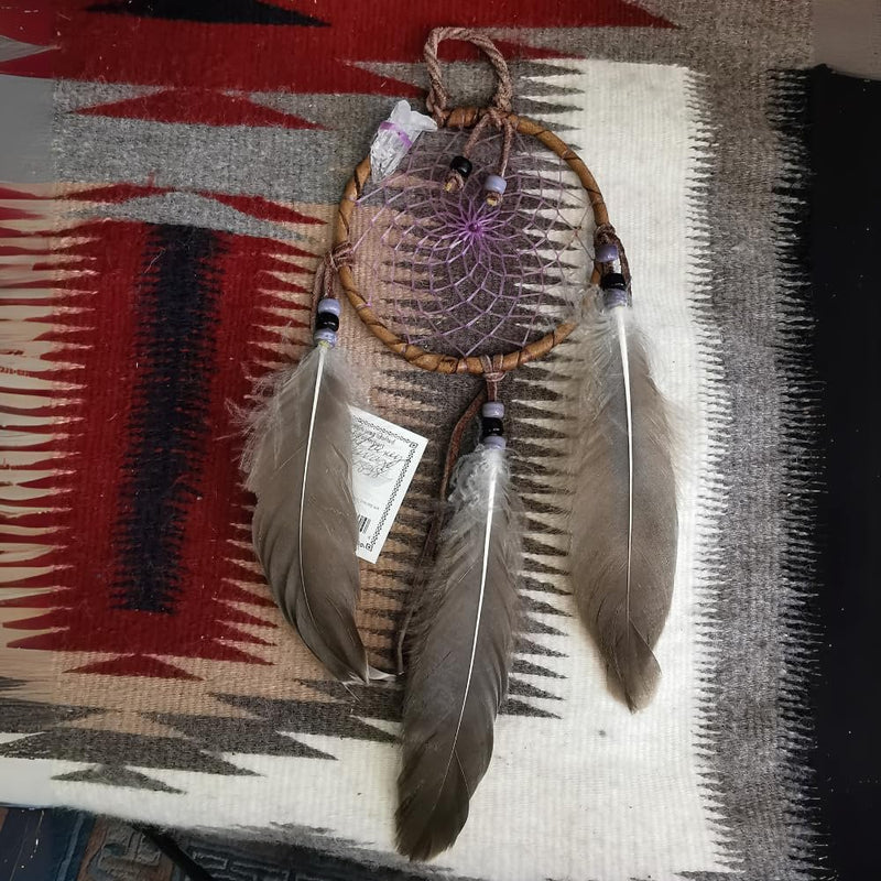 Native American handmade 4" Dream Catcher, Arrowhead, Feathers