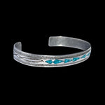 Sterling Silver Native American Arrowhead Cuff Bracelet with gemstones