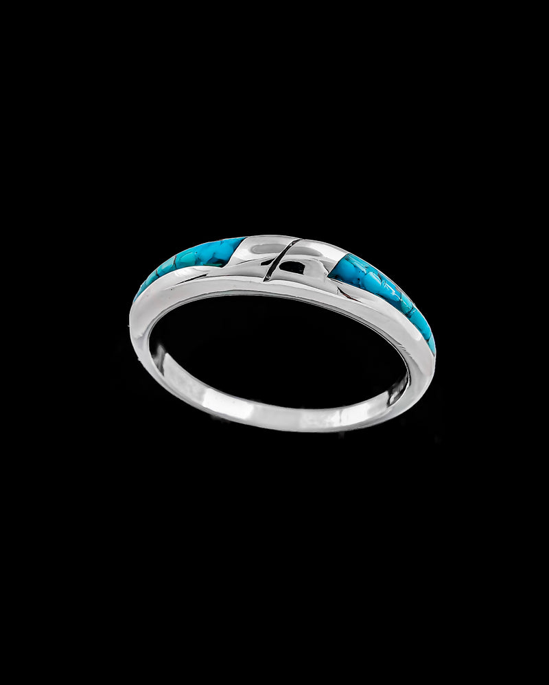 Sleeping Beauty Turquoise Ring • 925 Sterling Silver • Navajo Friendship Ring