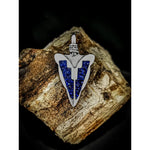 925 Sterling Silver Arrowhead Pendant with Lapis Lazuli • Navajo Handmade • Native American