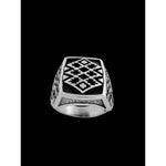 Navajo Blanket Ring • 925 Sterling Silver • Tribal Pattern • Native American Jewelry