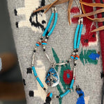 Handmade Native American Two-Strand Necklace with "End of the Trail" Pendant