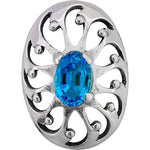 925 Sterling Silver Topaz Earrings, Sun Earrings, Blue Earrings