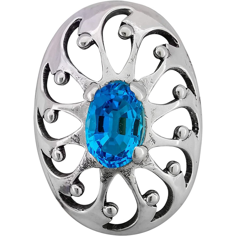 925 Sterling Silver Topaz Earrings, Sun Earrings, Blue Earrings