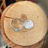 Vintage Size 12 Sterling Silver Ring – Sleeping Beauty Turquoise & Southwestern Inlay