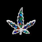 Mixed Stones Medium Palmate Leaf Pendant