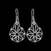 Sterling Silver Hippie Boho 60's Flower Power Dangle Earrings