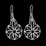 Sterling Silver Hippie Boho 60's Flower Power Dangle Earrings