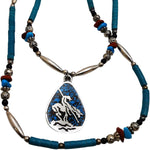 Handmade Native American Two-Strand Necklace with "End of the Trail" Pendant