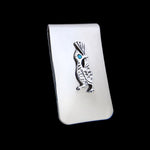 Sterling Silver Roadrunner Money Clip with Turquoise Eye