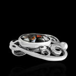 925 Sterling Silver Scrollwork Pendant inlaid with Wild Horse Magnesite