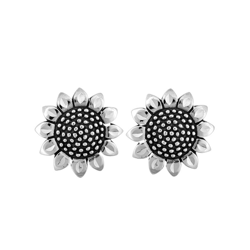 Sterling Silver Sunflower Earrings in Post or Dangle (Dangle)