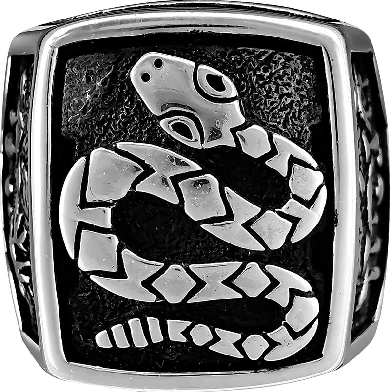 Size 11.5 - Diamondback Rattlesnake Mountain Scene Ring