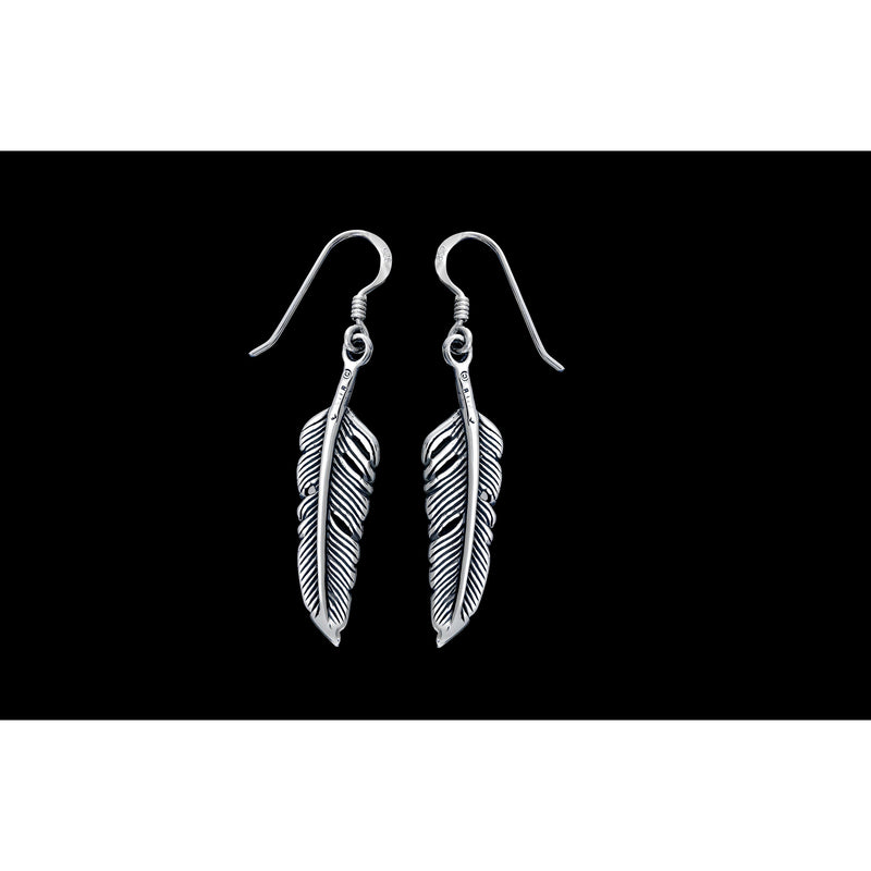 Eagle Feather Earrings • 925 Sterling Silver • Navajo Inspired • Bird Feather Jewelry