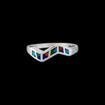 Size 7 - Large Mixed Stones Zig-Zag Ring