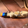 Zuni Otter Fetish by Brandon Phillips – Cedar Carving with Quartz, Jet, Amber & Azurite