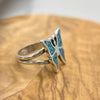 Vintage Turquoise Butterfly Ring - Sterling Silver, Size 6