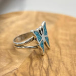 Vintage Turquoise Butterfly Ring - Sterling Silver, Size 6