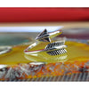 Sterling Silver wrap style slightly adjustable arrow ring sizes 6, 7, 8, 9