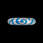 Turquoise Swirling Tribal Sterling Silver Band