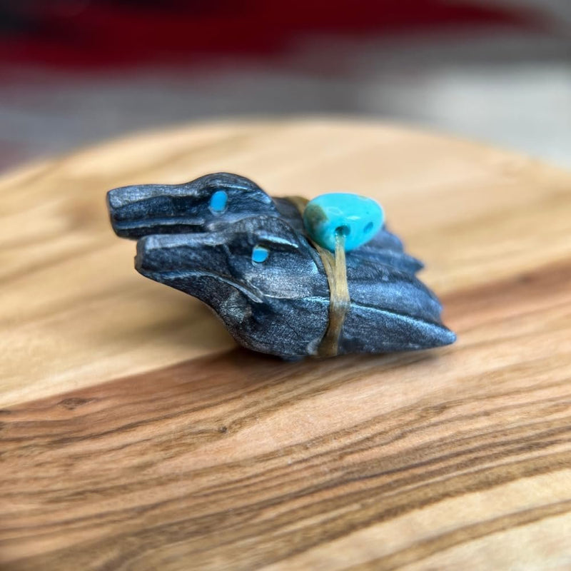 Zuni Fetish • Handcarved Raven Fetish • Sunface Fetish •