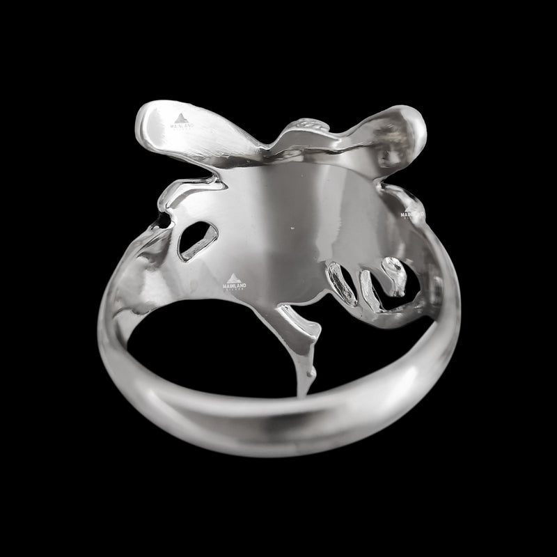 Beautiful sterling silver ring with Male faerie fairy design