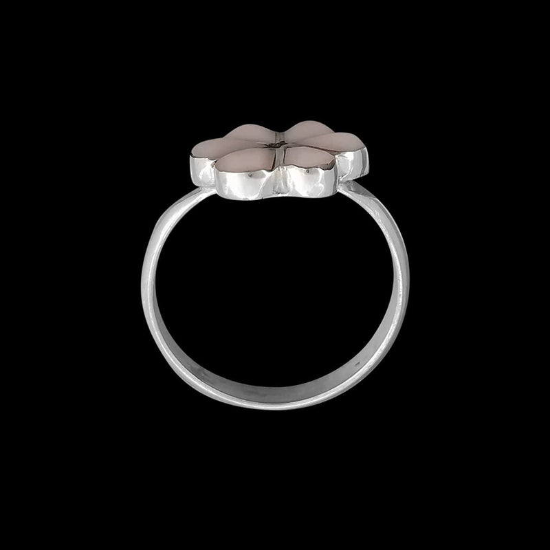 Size 5.5 - Vintage 925 Sterling Silver Rose Quartz Flower Ring, Simple Floral Design, Handmade Gemstone Jewelry, Statement Birthstone Band