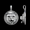 925 Sterling Silver Growling Bear Pendant