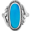 Size 8-925 Sterling Silver Turquoise Resin Magnificent Oval Ring, Curved Braided Design, Handmade Statement Jewelry