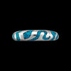 Turquoise Swirling Tribal Sterling Silver Band