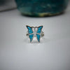 Vintage Turquoise Butterfly Ring - Sterling Silver, Size 6
