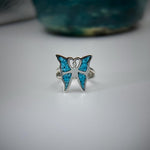 Vintage Turquoise Butterfly Ring - Sterling Silver, Size 6