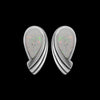 925 Sterling Silver Stud Earrings • Teardrop Shape • White Opal Gems