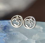 Sterling Silver OM ohm stud post earrings