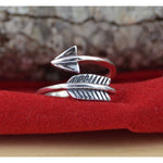 Sterling Silver wrap style slightly adjustable arrow ring sizes 6, 7, 8, 9