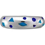 Size 7-925 Sterling Silver Scattered Shapes Ring, Turquoise & Lapis Lazuli, Abstract Design, Handmade Geometric Statement Jewelry, Handcrafted Birthstone Band