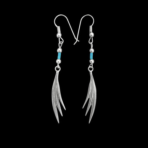 Vintage Earrings, Hand Strung Earrings, Navajo Earrings, Native American Earrings, Turquoise Earrings