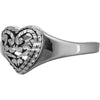 Sterling Silver Diamond Cut Gleaming Heart Ring